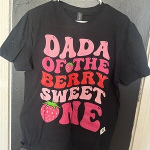Gildan Black Kids Tee with Pink & Red Berry Graphic